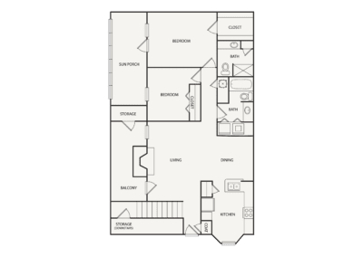 Edgewater Floor Plan, Kinstone Columns Drive Apartments
